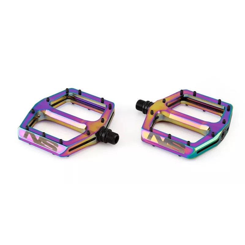 NS Bikes Radiance pedals Rainbow Oil slick (Petrol chrome) Ltd