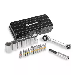 Granite Duet Hex Bit & Socket Ratchet Tool Kit - Black