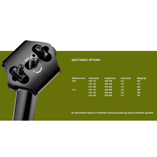 KS Kind Shock Vantage (INTEGRA) 180-210 seatpost 30,9 mm +KGSL