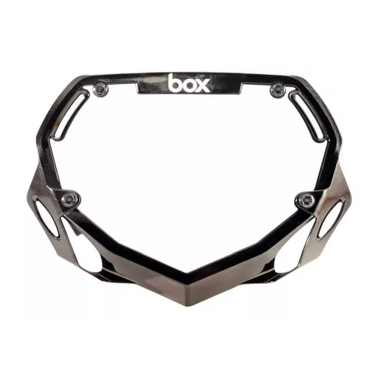 Box Two Number Plate LARGE tabulka na číslo CHROME Black