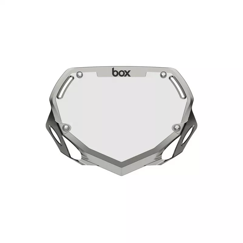 Box Two Number Plate SMALL tabulka na číslo CHROME Silver