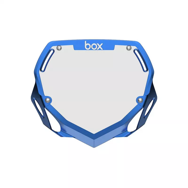 Box Two Number Plate LARGE tabulka na číslo CHROME Blue