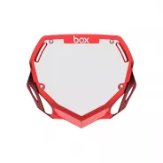 Box Two Number Plate LARGE - CHROME Red
