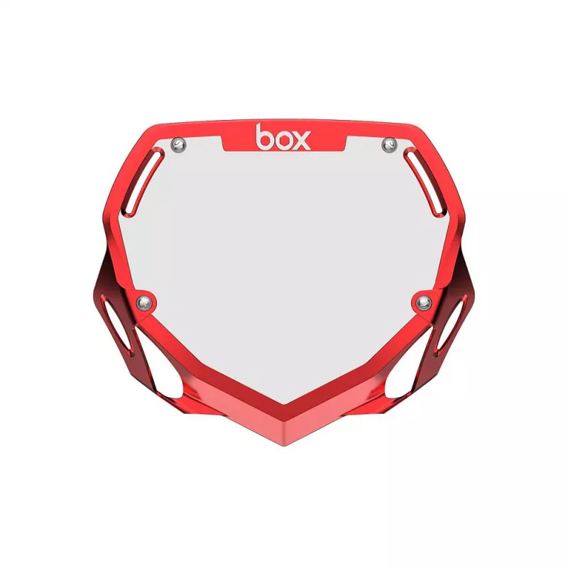 Box Two Number Plate LARGE tabulka na číslo CHROME Red