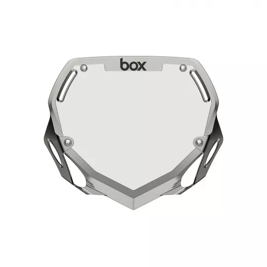 Box Two Number Plate LARGE - CHROME Silver