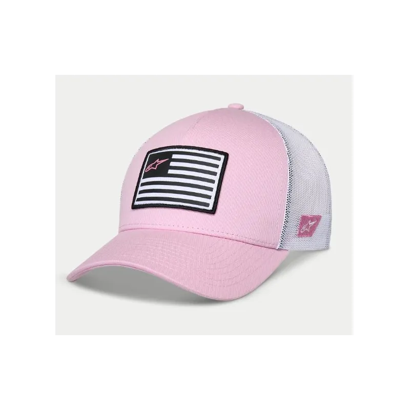 ALPINESTARS FLAG Snapback hat – trucker cap (pink) | Katmar.cz