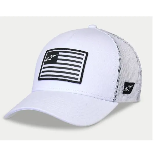 ALPINESTARS FLAG Snapback hat – trucker cap (bílá) | Katmar.cz