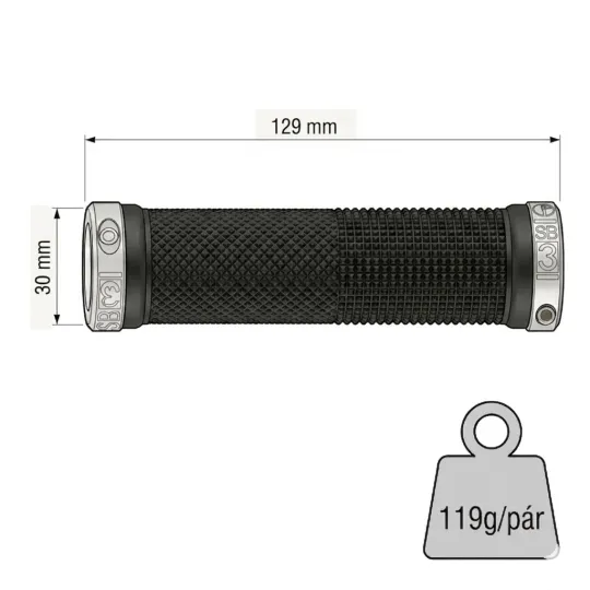 Gripy SB3 Kheops Dual Lock-On (30 mm) | Katmar.cz