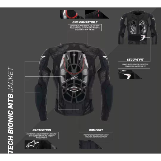 Alpinestars Bionic Tech MTB Jacket - krunýř BNS kompatibilní S | Katmar.cz