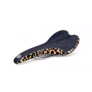 Gusset R series design saddle - Denim / Leopard skin