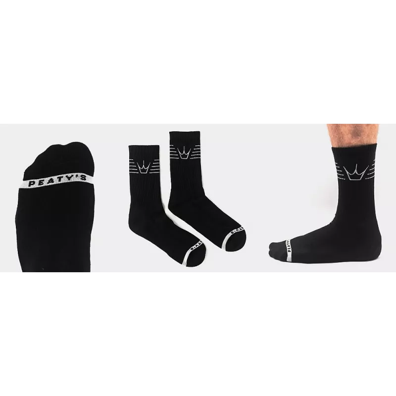 Peaty's Shred Socks STRIPE - Black ponožky