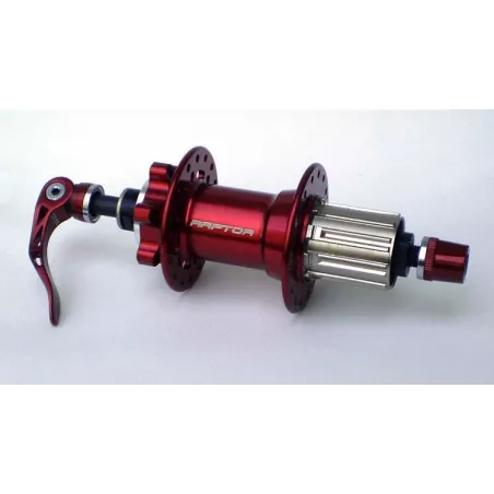 Raptor Bomber MTB-QR, 36 děr, červený zadní náboj s osu 10 mm | Katmar.cz
