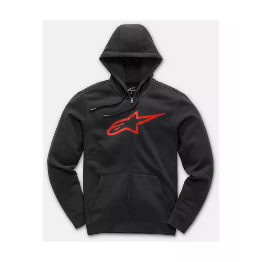 Alpinestars Ageless II mikina Black/Red - s kapucí a zipem | Katmar.cz
