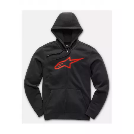 Alpinestars Ageless II mikina Black/Red - s kapucí a zipem | Katmar.cz