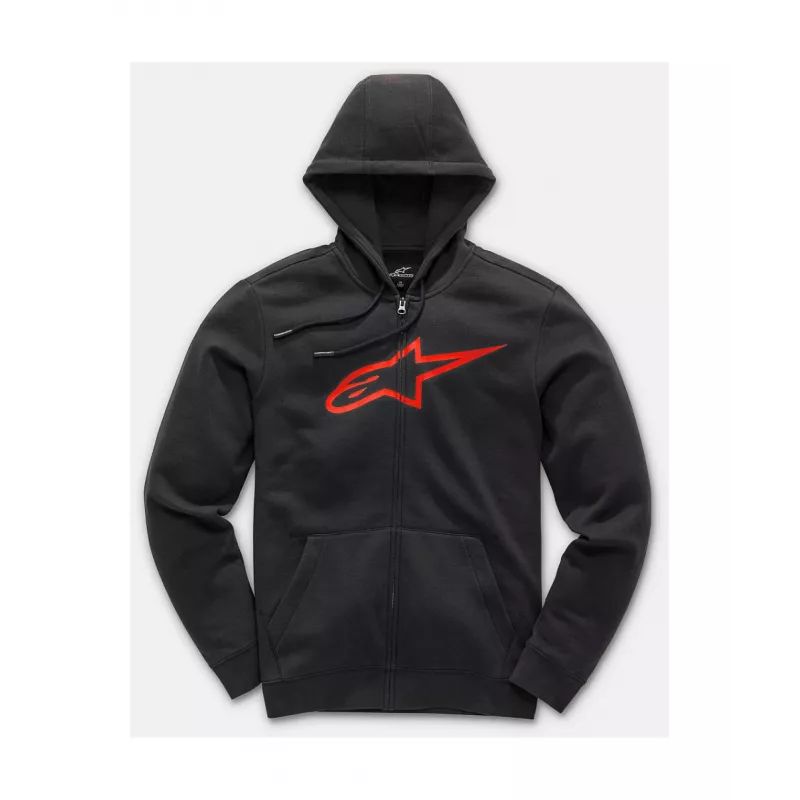 Alpinestars Ageless II mikina Black/Red - s kapucí a zipem | Katmar.cz