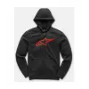 Alpinestars Ageless II mikina Black/Red - s kapucí a zipem | Katmar.cz