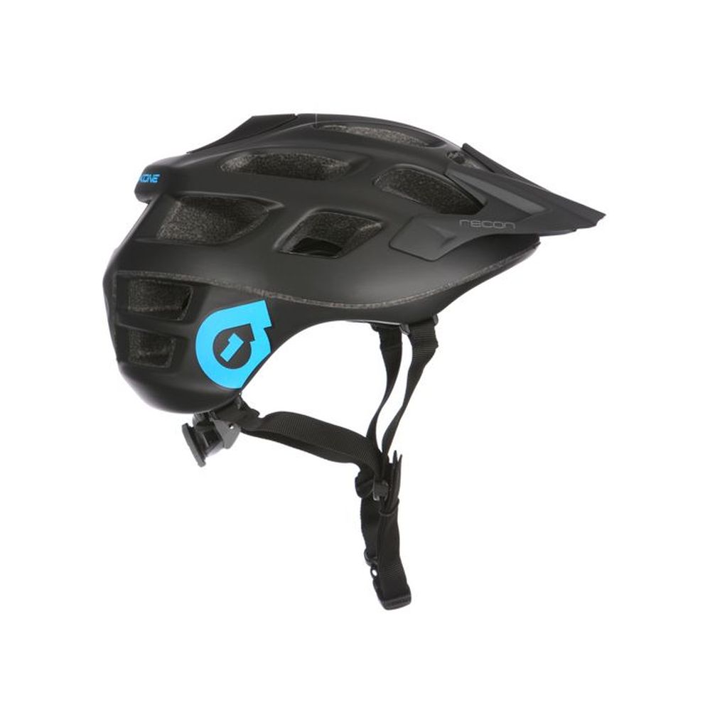 661 Recon helmet Stealth black/cyan logo