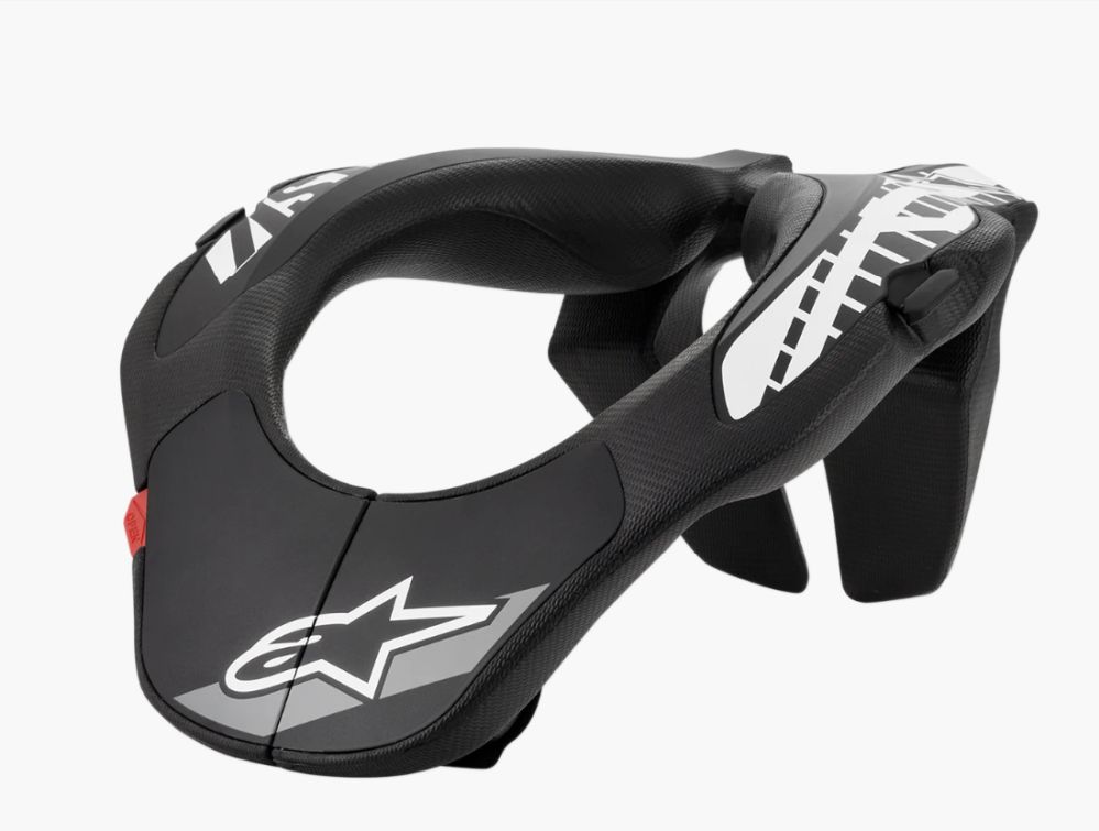 Alpinestars Youth Neck Support (včetně pásků X-strap) Černobílý