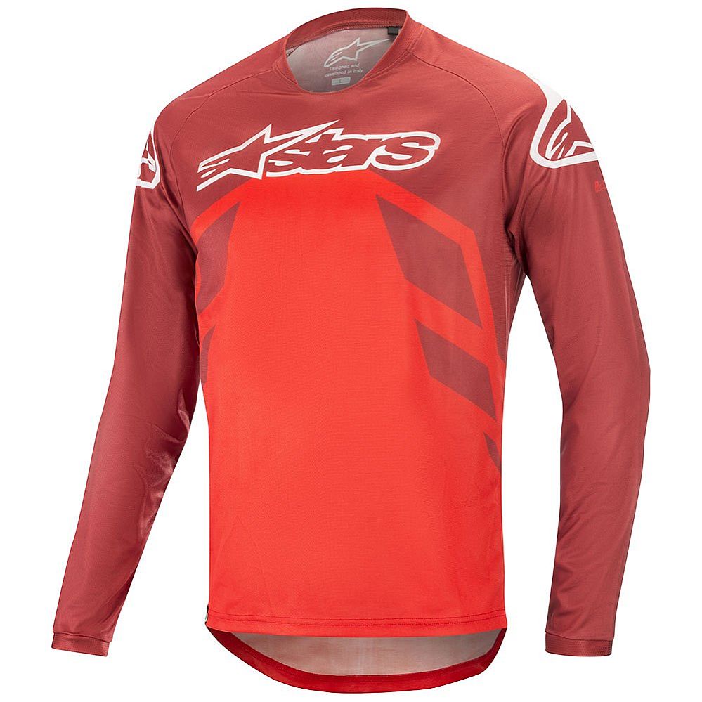 Alpinestars Racer V2 L/S Jersey - Burgundy/Bright Red/White