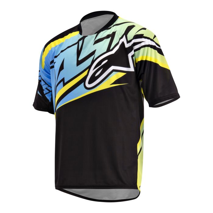 Alpinestars Sight S/S Jersey Black/Cyan/Yellow - vel. M