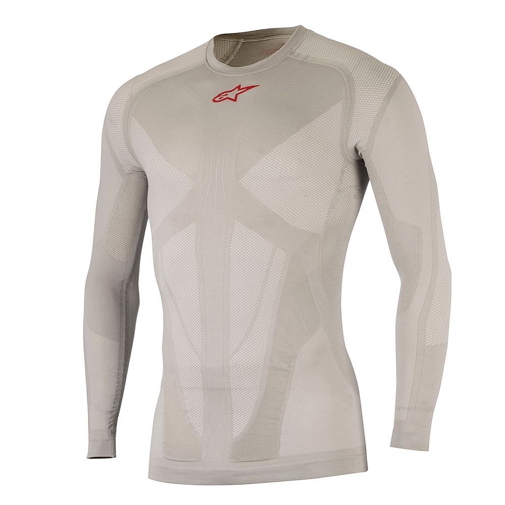 ALPINESTARS Tech Top LS Summer Silver Red - funkční triko