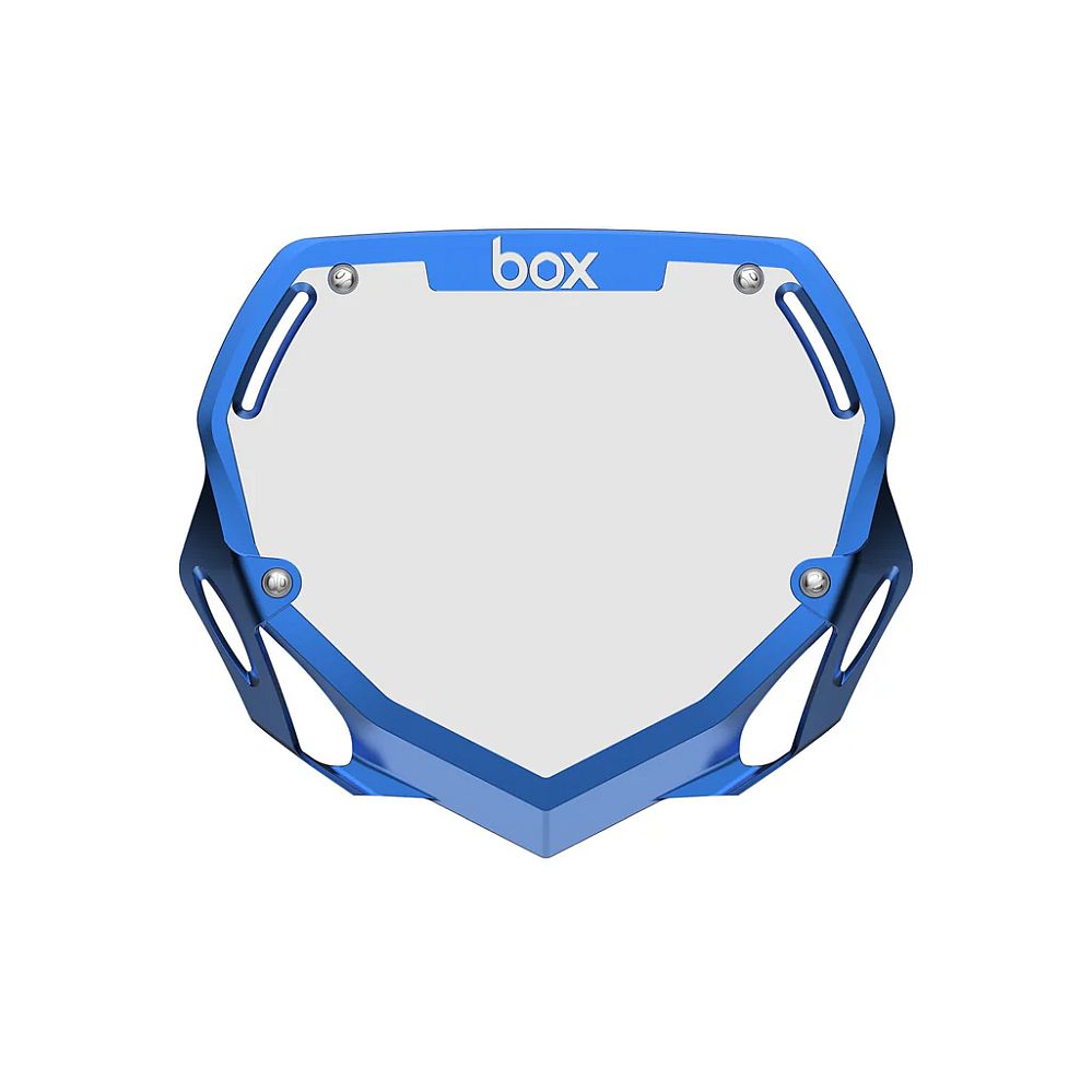 Box Two Number Plate LARGE tabulka na číslo CHROME Blue