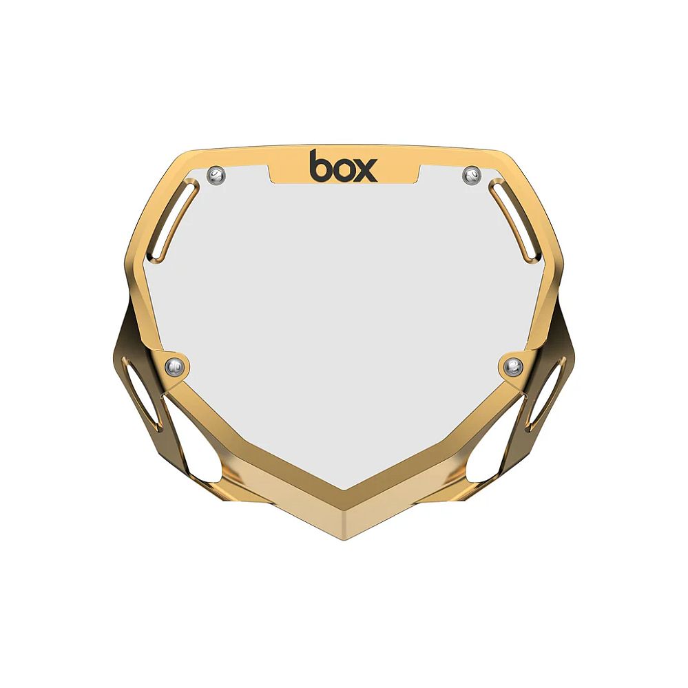 Box Two Number Plate LARGE tabulka na číslo CHROME Gold