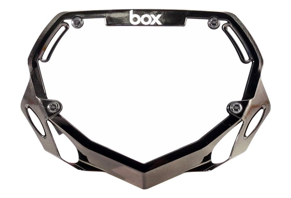 Box Two Number Plate LARGE tabulka na číslo CHROME Black