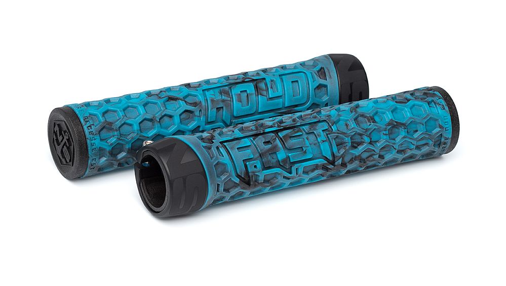 NS Bikes Hold Fast grips BLUE/BLACK lock on