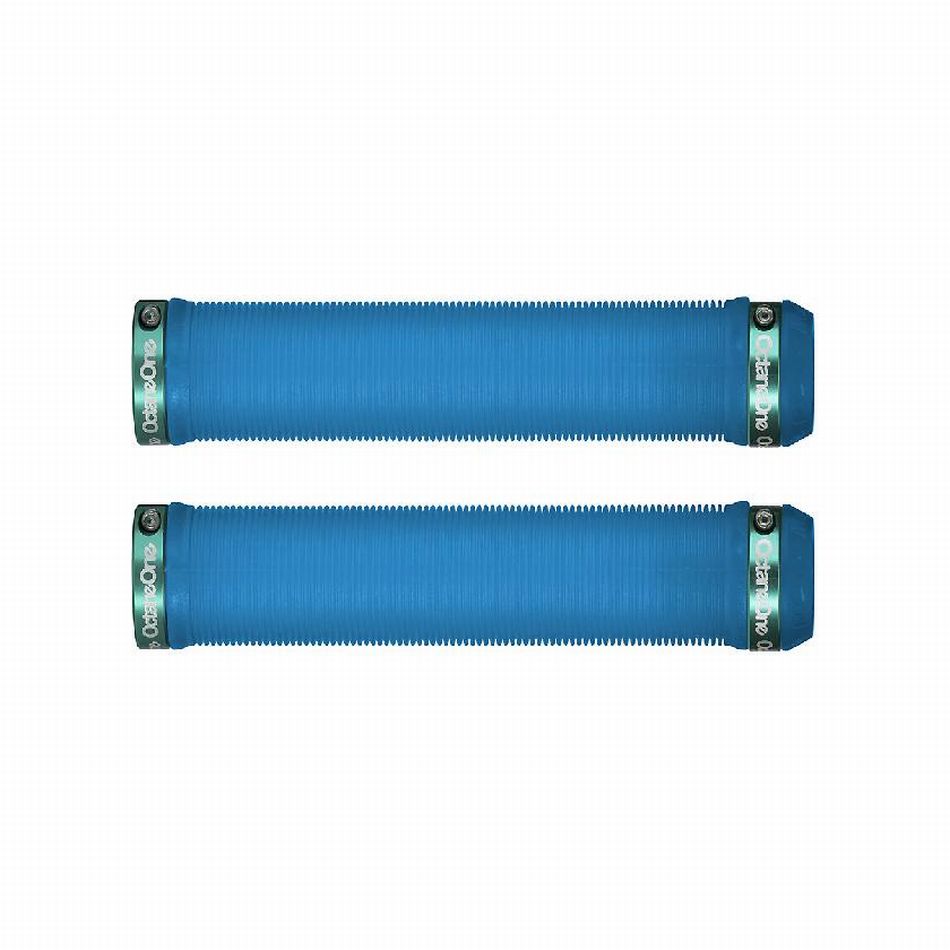 Octane One Bolt-on LONG grips BlLUE Transparent